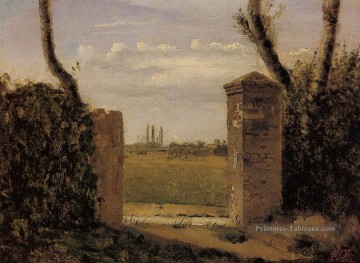 Boilla Guillaumi près de Rouen Une porte flanquée de deux postes Jean Baptiste Camille Corot Peinture à l'huile